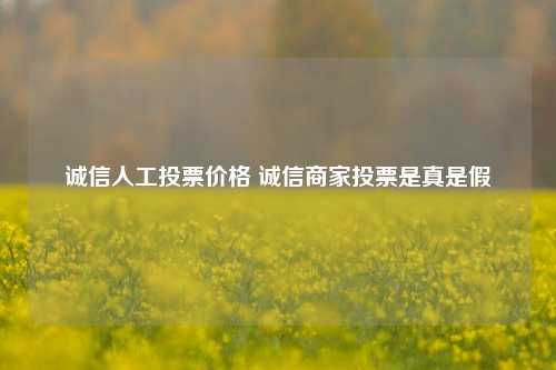 诚信人工投票价格 诚信商家投票是真是假