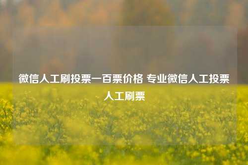 微信人工刷投票一百票价格 专业微信人工投票人工刷票