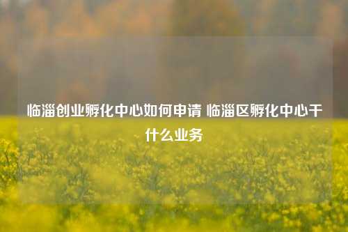 临淄创业孵化中心如何申请 临淄区孵化中心干什么业务