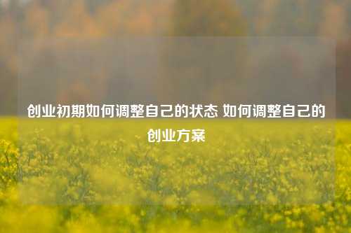 创业初期如何调整自己的状态 如何调整自己的创业方案