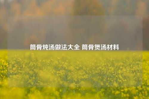 筒骨炖汤做法大全 筒骨煲汤材料