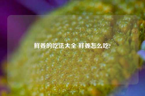 鲜姜的吃法大全 鲜姜怎么吃?